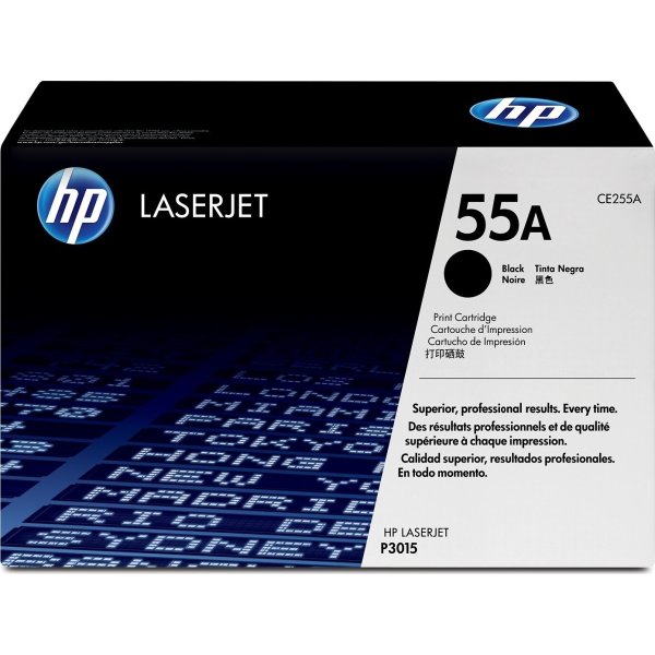 HP CE255A lasertoner, sort, 6000s