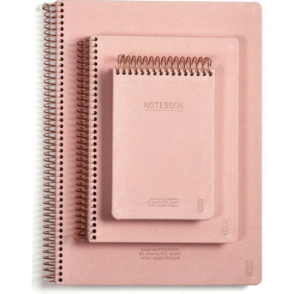 Kozo Premium Notesbog |A6 | Linjeret | Muted Blush