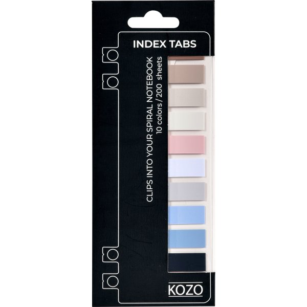 Kozo Indexfaner | 200 stk. | 10 farver Beach