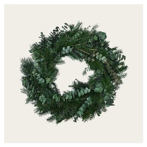 Adventskrans Eukalyptus & Gran, Ø50cm, grøn