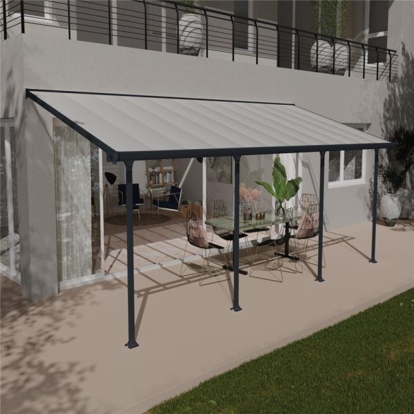Palram Canopia Feria terr. overdæk, 21,5 m2, grå