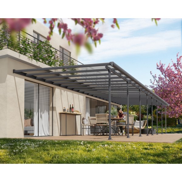 Palram Canopia Feria terr. overdæk, 4x12,1m, grå