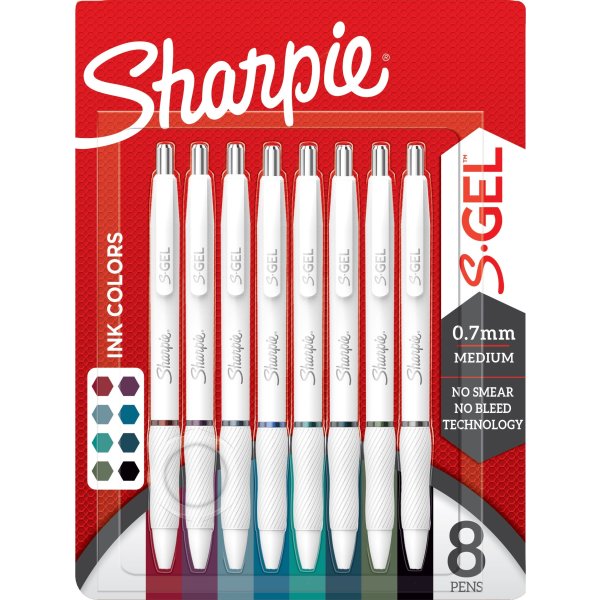 Sharpie S-Gel Rollerpen | 8 assorterede farver
