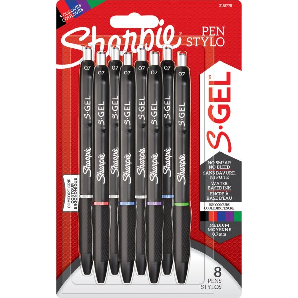 Sharpie S-Gel Rollerpen | 8 assorterede farver