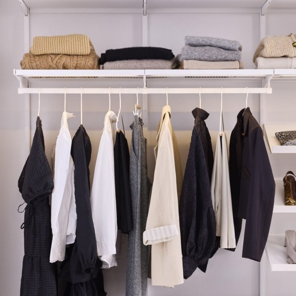 Elfa Decor bøjlestang, B62,5, mat hvid