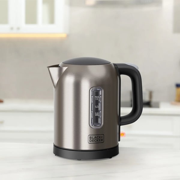 Black+decker Elkedel 1L 2200W, Børstet Stål