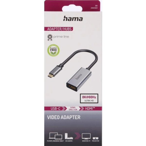 Hama lyd adapter USB-C to HDMI ultra-HD