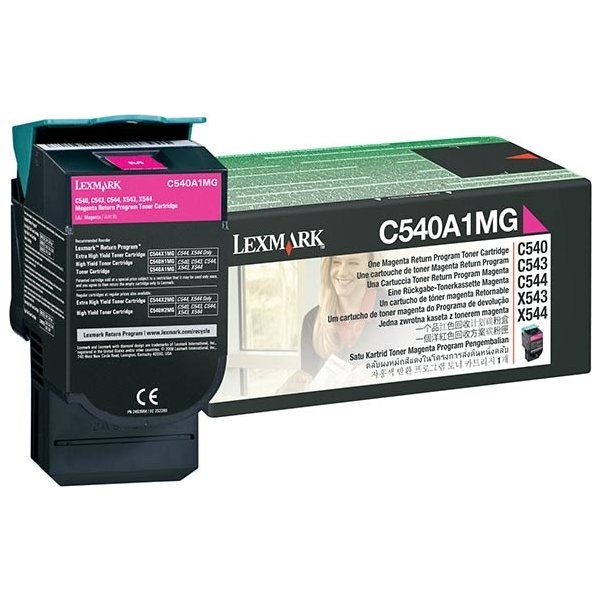 Lexmark C540A1MG lasertoner, rød, 1000s