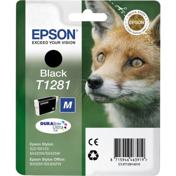 Epson nr.T1281/C13T12814012 blækpatron, sort, 170s