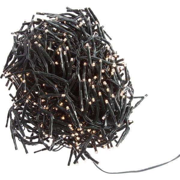 Cluster Lyskæde m/600 LED, 12m, varm hvid