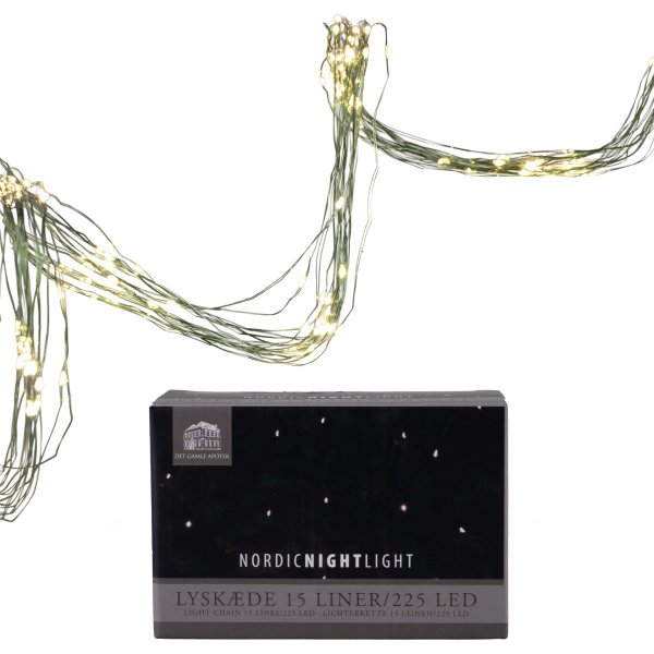 Lyskæde m/225 LED, 15x15 LED, 1,5m