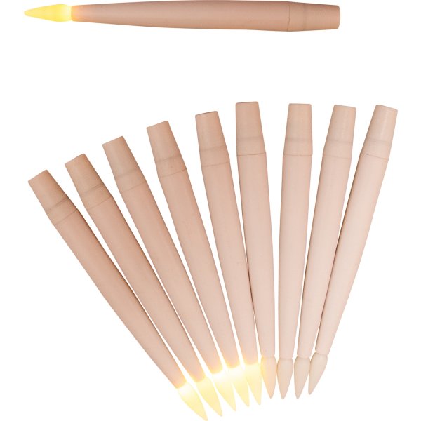 Sæt m/10stk LED Juletræslys, H2,8xØ1,5cm, hvid