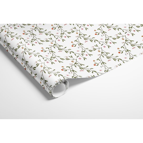 Gavepapir 10m/rll, H70cm x L10cm, hvid m/motiver