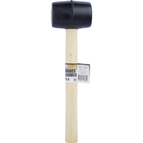 Probuilder Gummihammer, træ/sort, 225g.