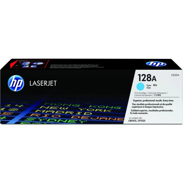 HP no 128A CE321A lasertoner, blå