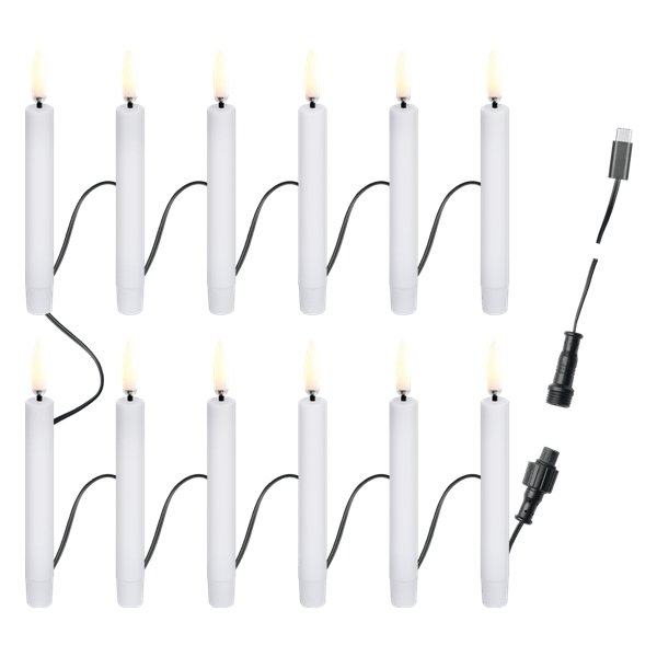 UYUNI LED 12 Juletræs lys, USB-C, hvid, B1,3xH11cm