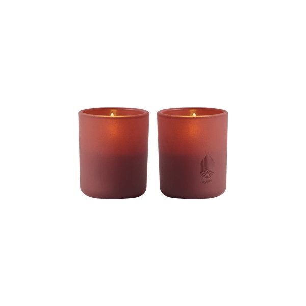 UYUNI LED 2stk Lys i glas, rød, B6 x H7cm