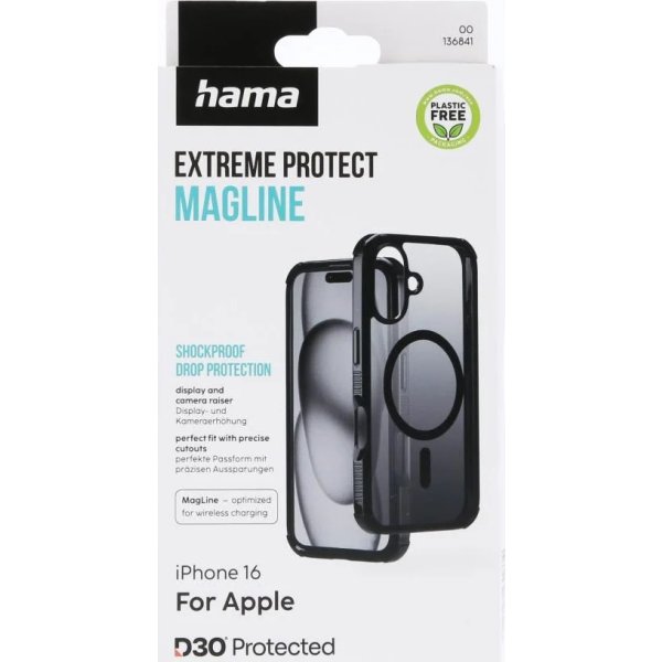Hama Mobilcover Protect iPhone 16 MagCase, Sort