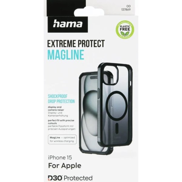Hama Mobilcover Protect iPhone 15 MagCase, Sort