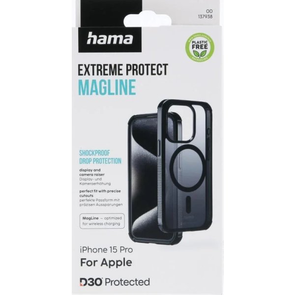 Hama Mobilcover iPhone 15 Pro MagCase, sort