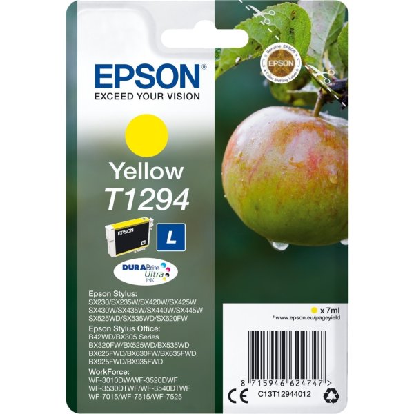 Epson nr.T1294/C13T12944012 blækpatron, gul, 440s