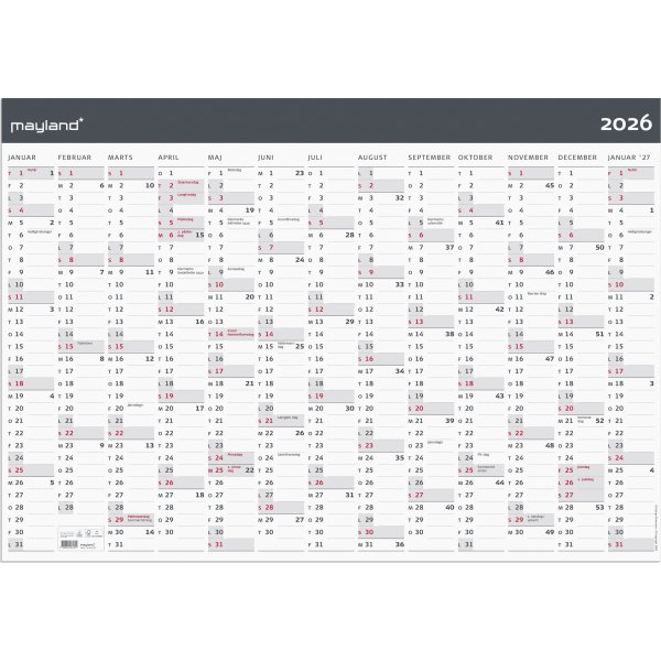 Mayland 2026 Kæmpekalender Moderne, 1x13 mdr.
