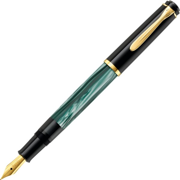 Pelikan Classic 200 Fyldepen, F, green-marbled