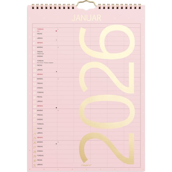 Mayland 2026 Familiekalender Color, lille
