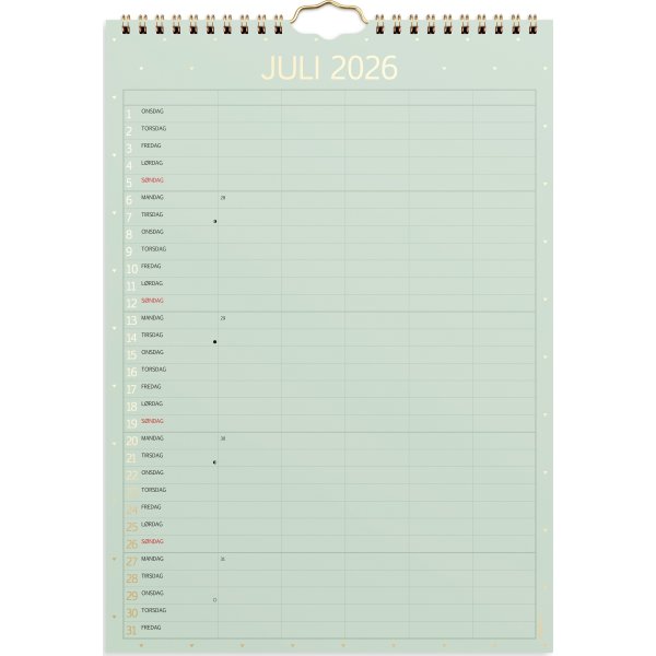 Mayland 2026 Familiekalender Color, lille