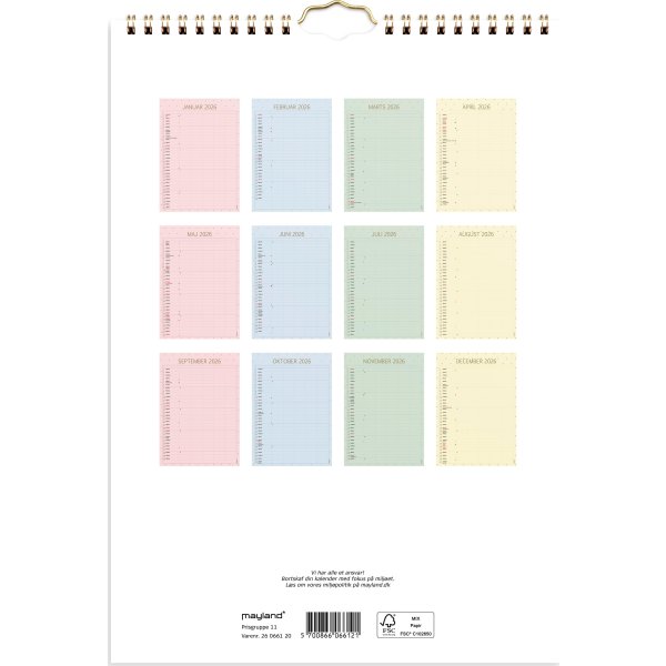 Mayland 2026 Familiekalender Color, lille