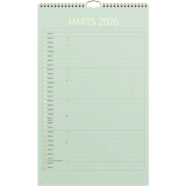 Mayland 2026 Familiekalender Color, stor