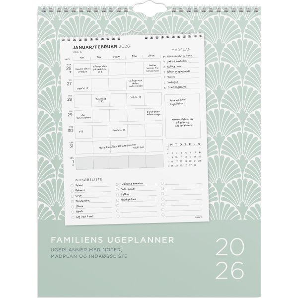 Mayland 2026 Familiekalender Ugeplan m. lister