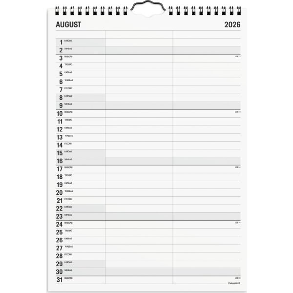 Mayland 2026 Familiekalender Black & White, 2 kol.