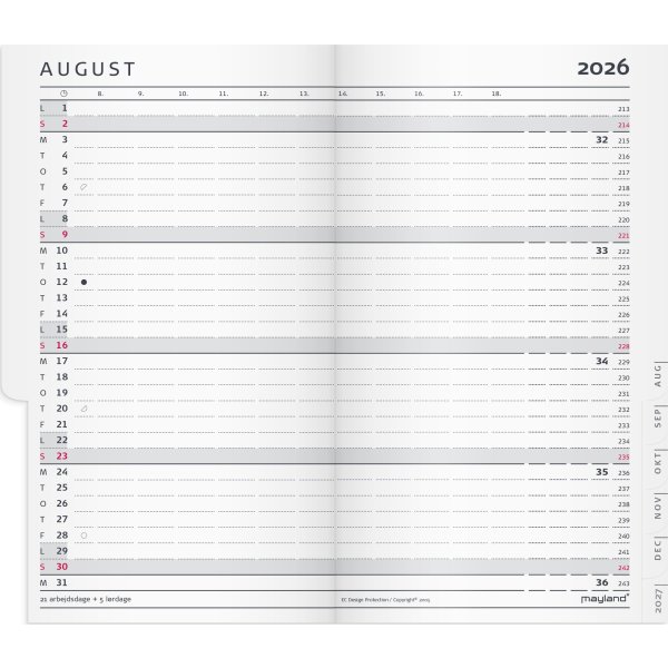 Mayland 2026 Index Planner Mini, refill