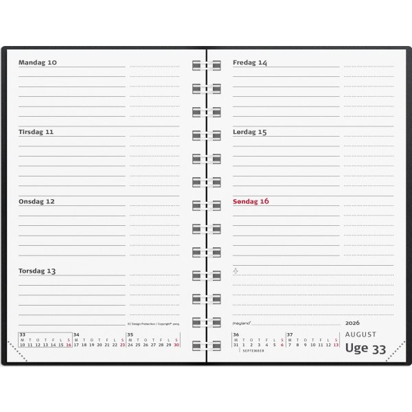 Mayland 2026 Mini Planner, vinyl, sort