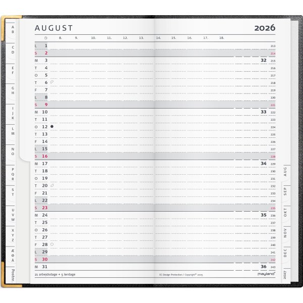 Mayland 2026 Index Planner, skind