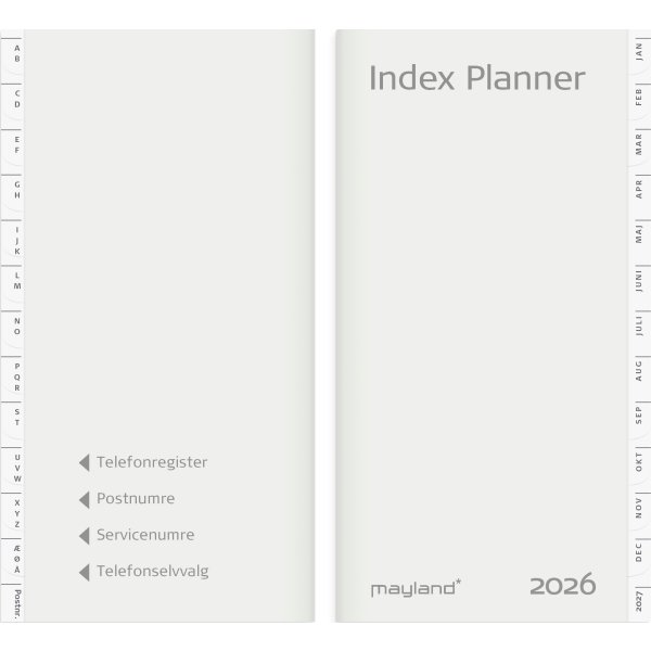 Mayland 2026 Index Planner, refill + tfl.reg.
