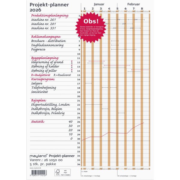 Mayland 2026 Projekt Planner, brun