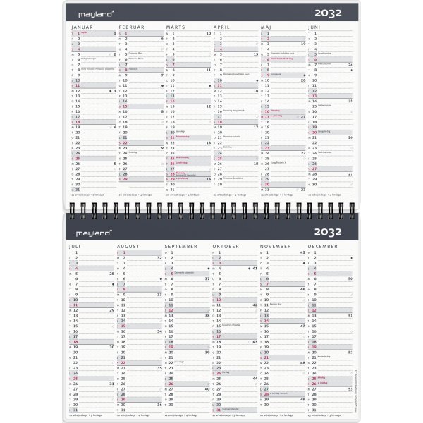 Mayland 2026 Kalender, 10-årskalender