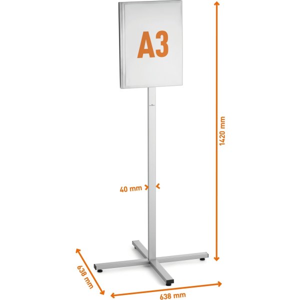 Durable Gulvskilt Info Stand | A3 | Udendørs
