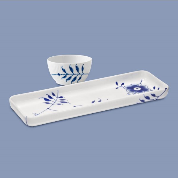 Royal Copenhagen Blå Mega Riflet Fad 36 cm og Skål