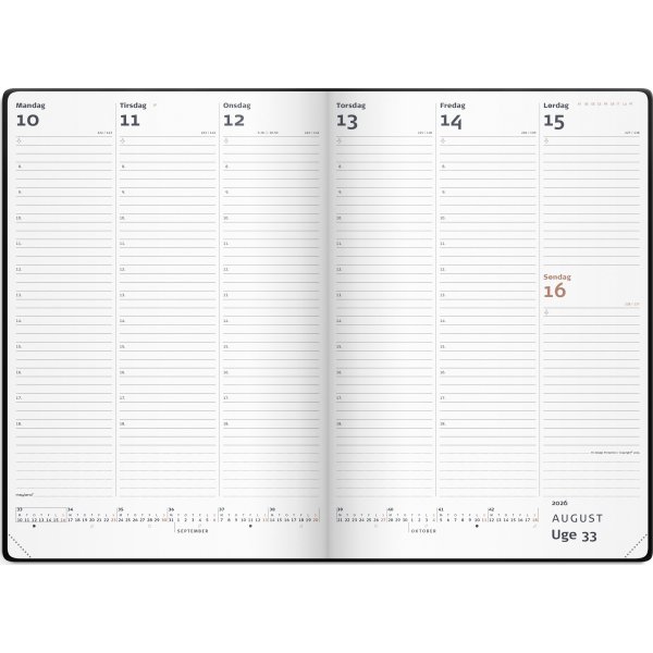 Mayland 2026 Diplomat Ugekalender, vinyl, sort