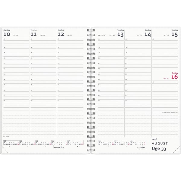 Mayland 2026 Ugekalender, højformat, plast, 4 ill.