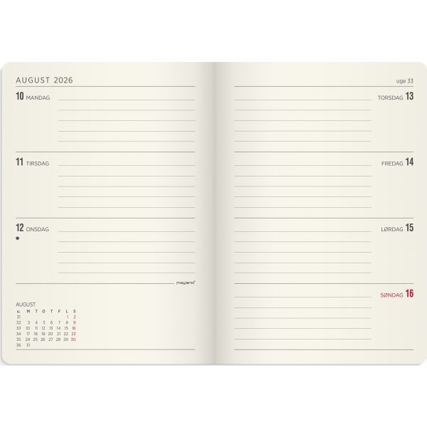 Mayland 2026 Forma Deluxe Ugekalender, A6, sort