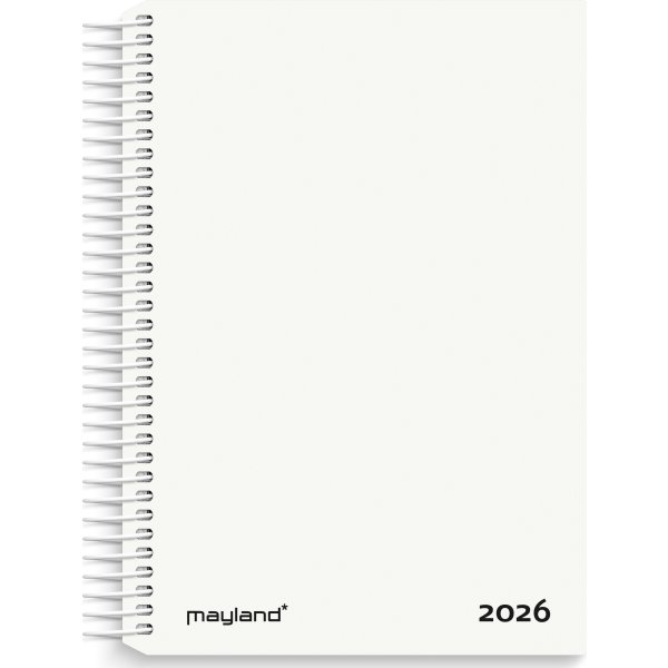 Mayland 2026 Spiralkalender, plast, hvid