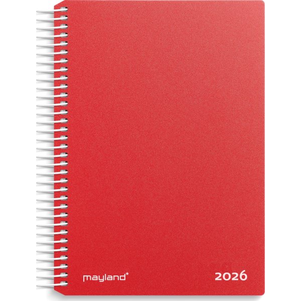 Mayland 2026 Spiralkalender, plast, rød
