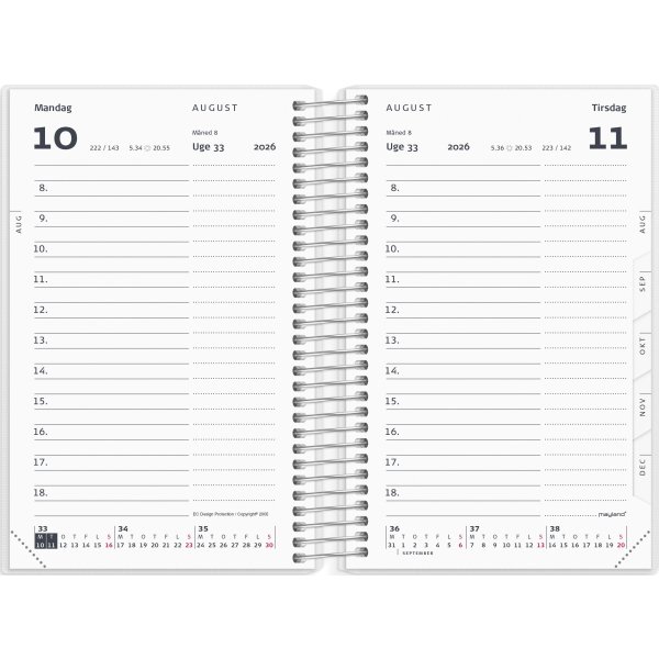 Mayland 2026 Mini Dagkalender, plast, 4 ill.