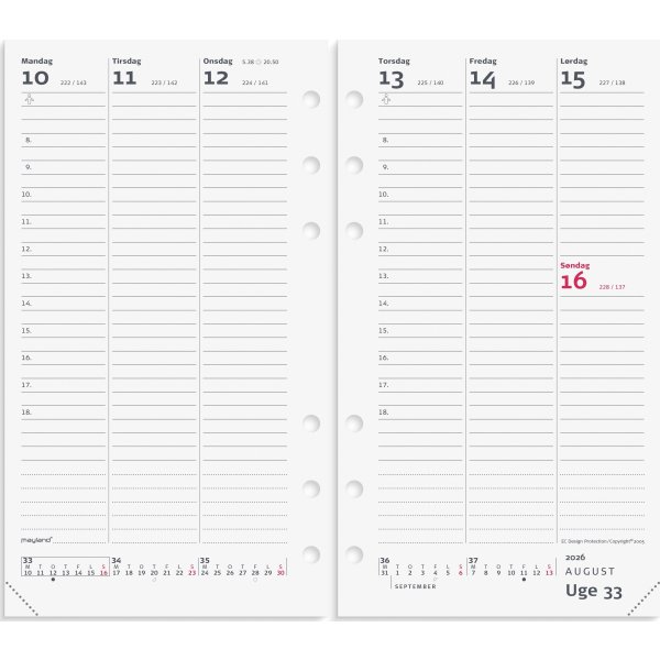 Mayland 2026 System PP Ugekalender, skind, brun