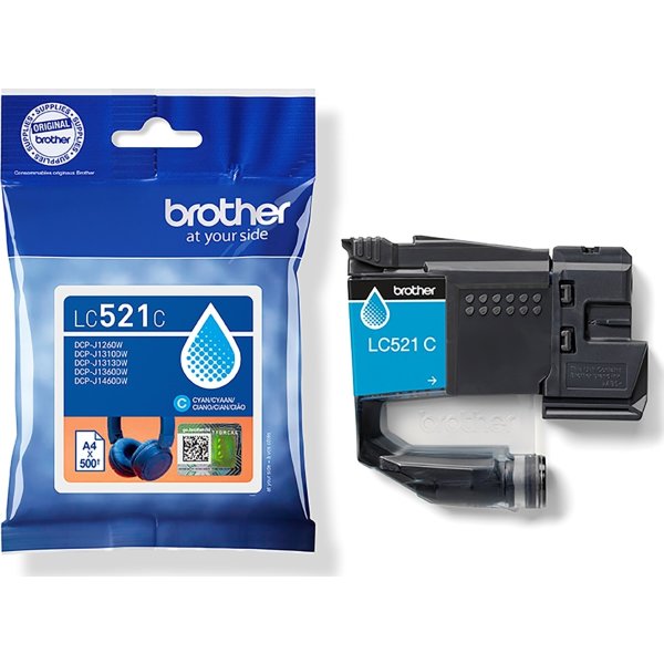 Brother LC521C blækpatron, cyan