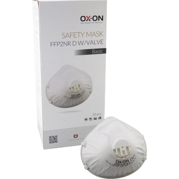 OX-ON Støvmaske Basic FFP2 NR D m/ventil, 20 stk.